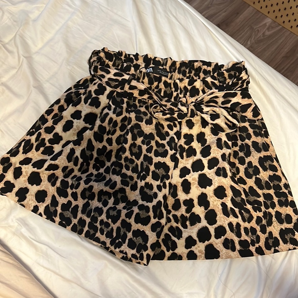 Zara Cheetah Print High-Waist Shorts